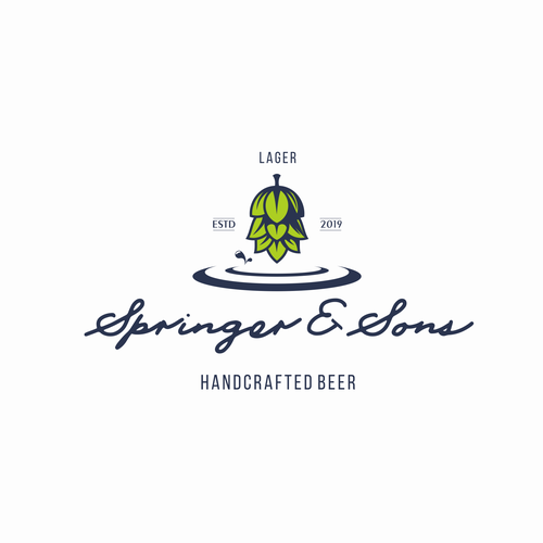 Hop design with the title 'Modern Handcrafted Beer Logo'