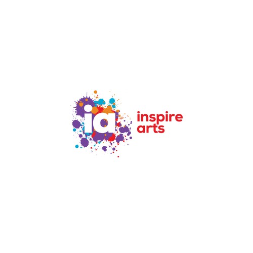 Splatter logo with the title 'Concept for Inspire Arts, a non-profit arts organization'