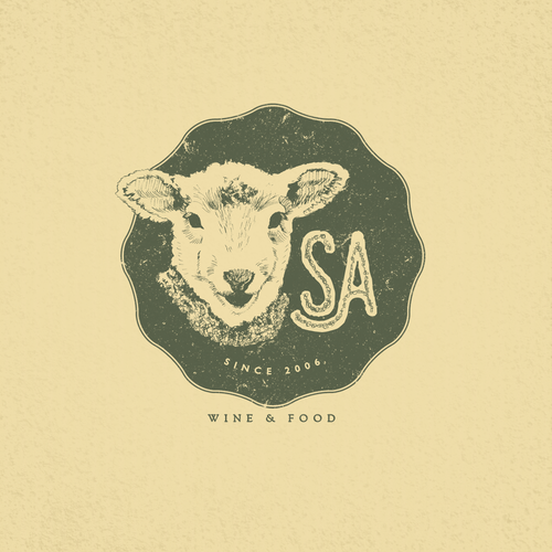 Badge brand with the title 'Logo for a Portugal wine&food trading family company'