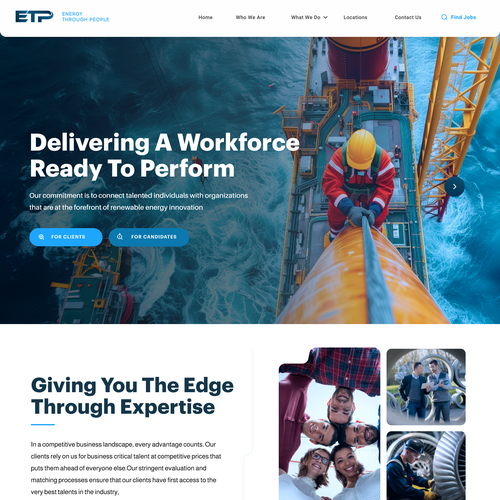 Solar design with the title 'ETP Homepage Design'