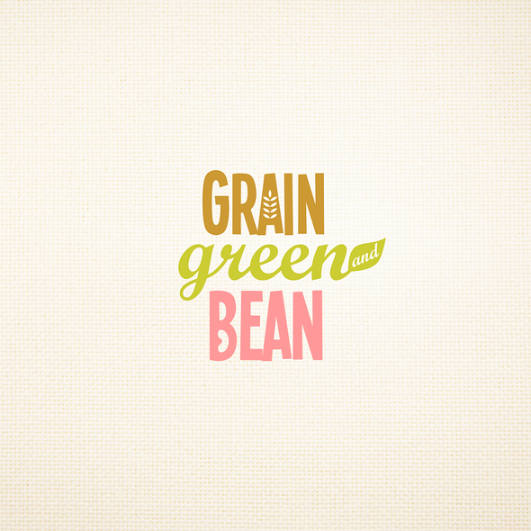 Bean logo with the title 'Magnetic logo for Grain, Green and Bean'