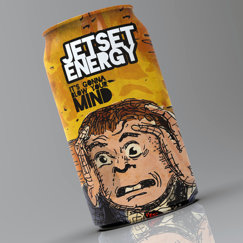 Energy drink label with the title 'JetSet Energy'
