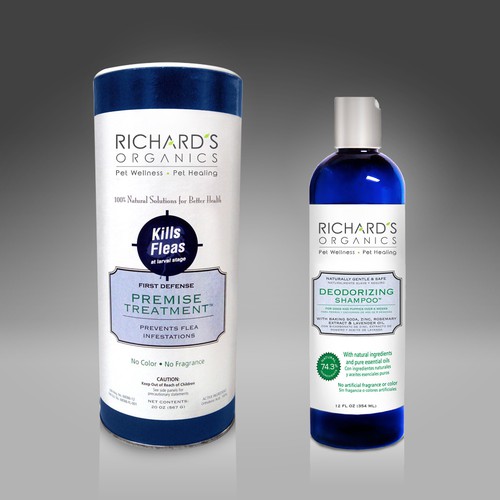 Shampoo logo with the title 'Richard's Organic Logo'