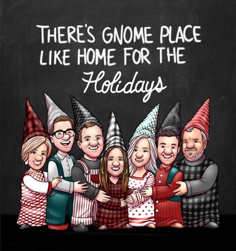 Family artwork with the title 'Holiday framed poster'