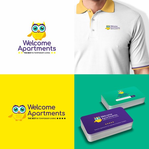 Cool brand with the title 'Conceito de Logotipo para Welcome Apartments'