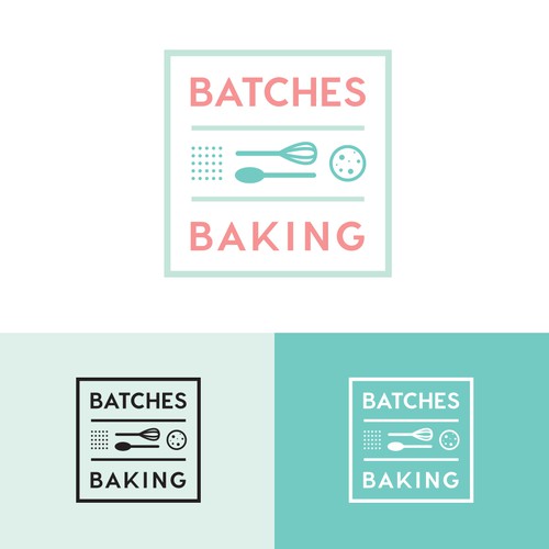 Whisk logo with the title 'Batches Baking - Logo Concept'