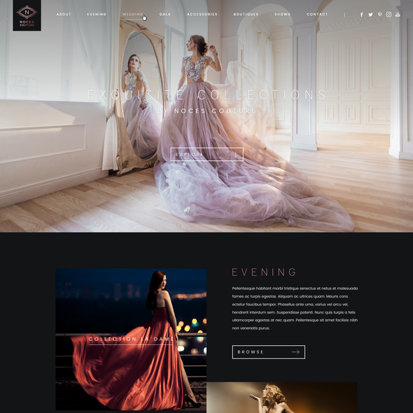 Elegant website with the title 'Web Design for a Fashion Designer'