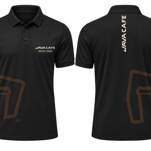 Colorful t-shirt with the title 'Java Café – Staff Uniform Design Contest'