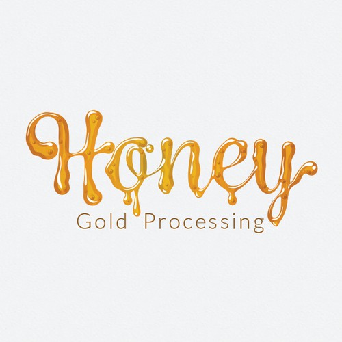Golden design with the title 'Honey Gold Processing logo.'
