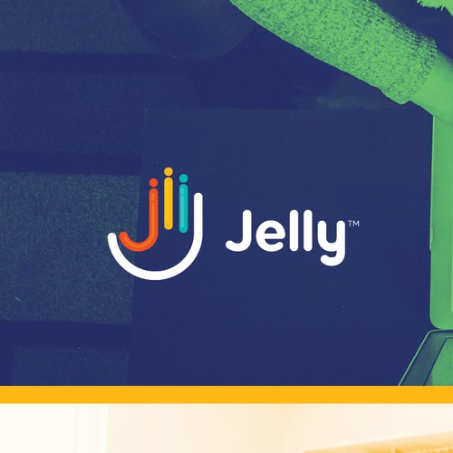 Unity design with the title 'Jelly - kickass logo for our startup'