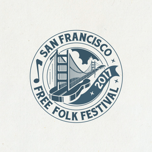 San Francisco design with the title 'San Francisco Free Folk Festival Logo'