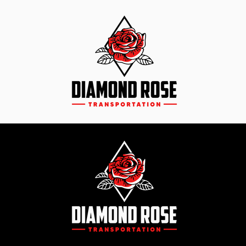 Diamond logo with the title 'Diamond Rose Logo Design'