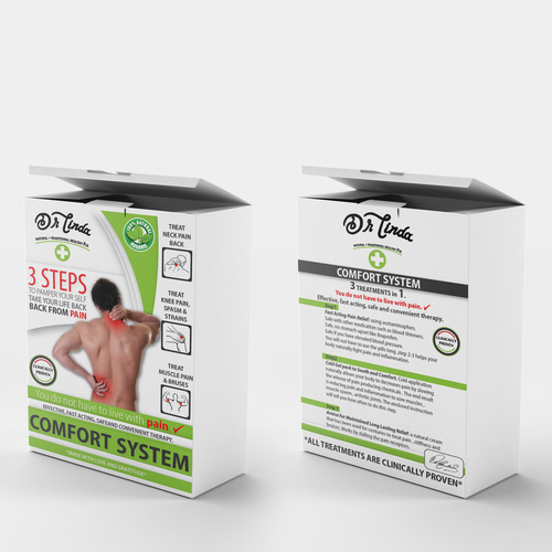 Medicine packaging with the title 'Simple Elegant Box label for Healthy Fix.'