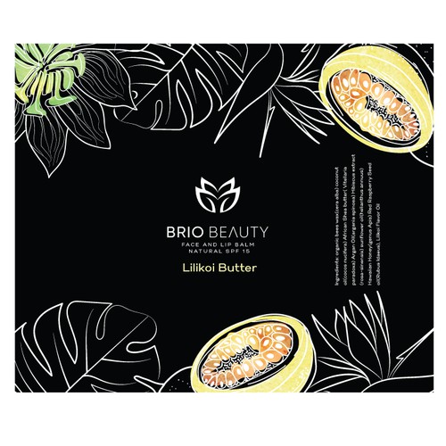 Feminine label with the title 'Label Design for Lip Balm'