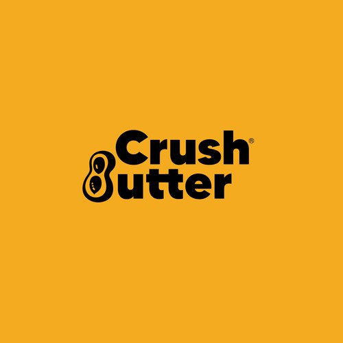 Peanut logo with the title 'Crush Butter Logo'