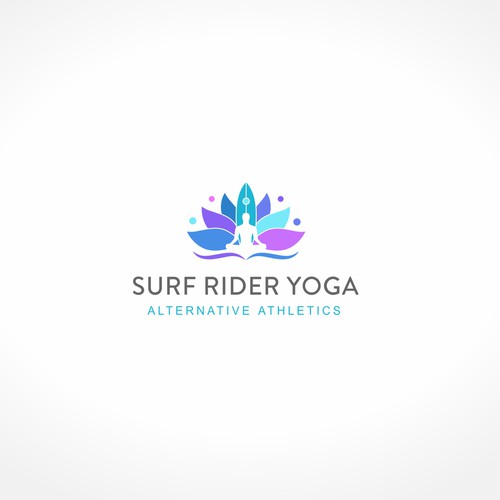 Lotus logo with the title 'Surf Rider Yoga'