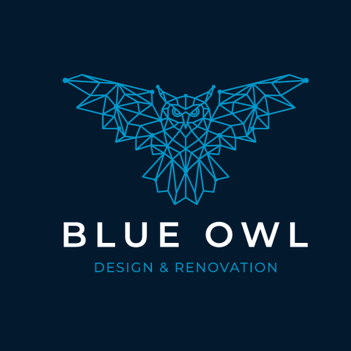 Blue brand with the title 'Blue Owl Design and Renovation.'