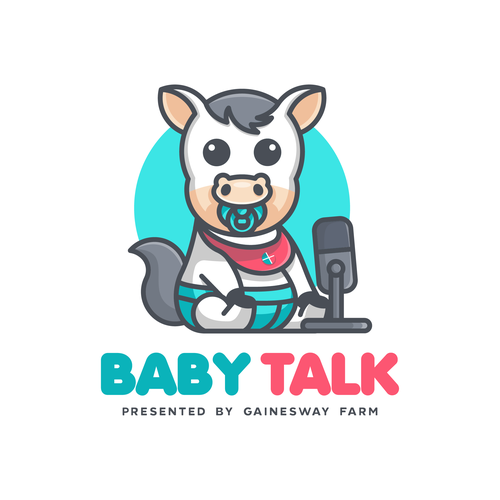 Kawaii logo with the title 'Hourse Baby for Baby Talk Podcast'