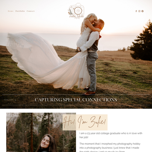 Portrait design with the title 'Zulie Blair Photography'