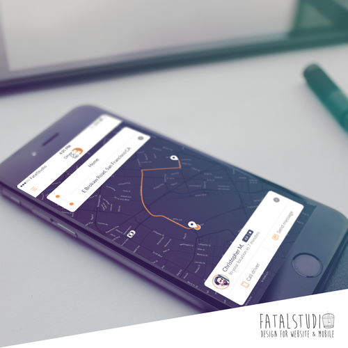 UI design with the title 'Drive On Tap App'