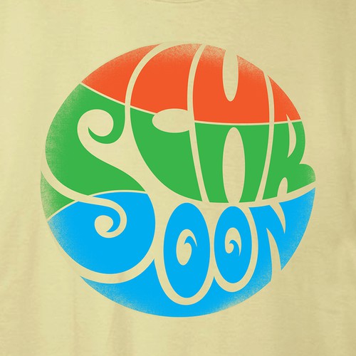 Orange and blue design with the title 'Schroon T-shirt'