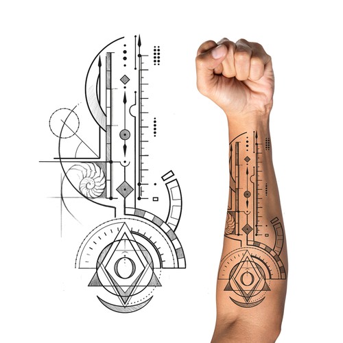 Design with the title 'Ruler Tattoo'