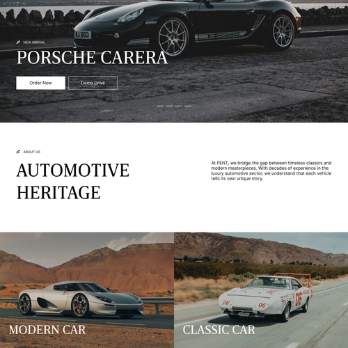 Car website with the title 'FENT'