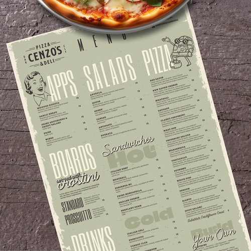 Old design with the title 'Retro menu Design'