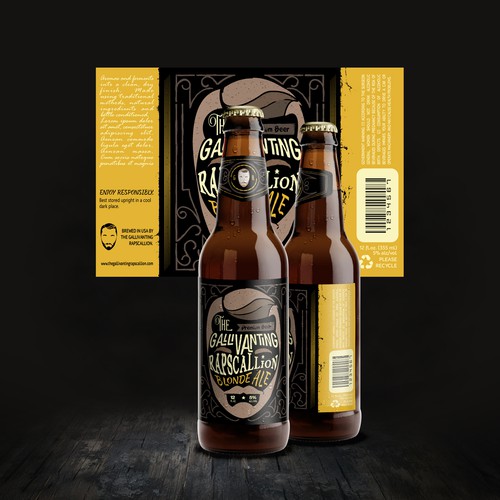 Beverage label with the title 'Beer label design'