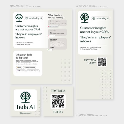 Booth design with the title 'Backdrop banner for TADA AI booth '