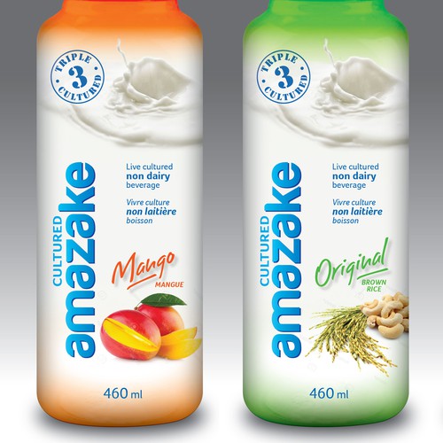 Beverage label with the title 'Non dairy beverage label design.'