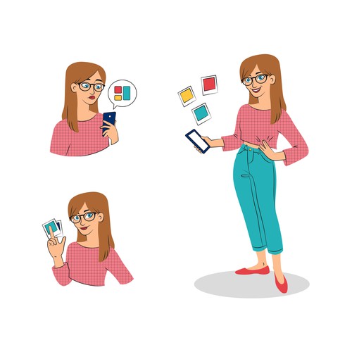 Gallery design with the title 'Character design'