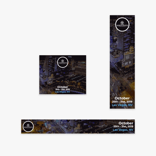 GIF design with the title 'Animated banners set for Vegas Blockchain Week'