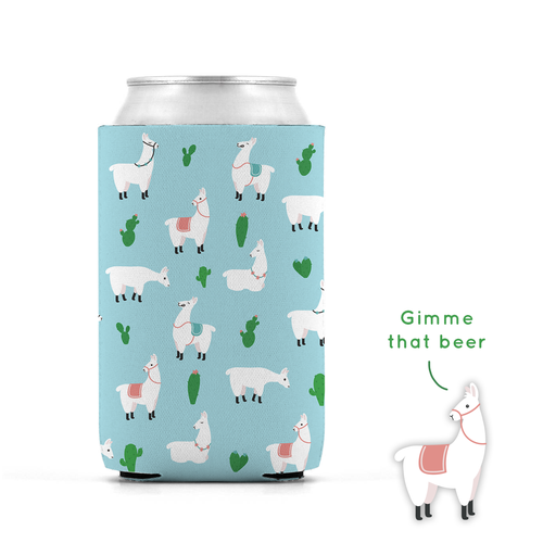 Cactus artwork with the title 'Llama pattern for beer cooler'