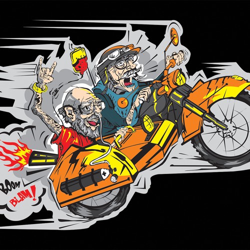 Funny t-shirt with the title '+++Humor Funny Shirt Design for Motorcycle Biker+++Winner guaranteed+++'