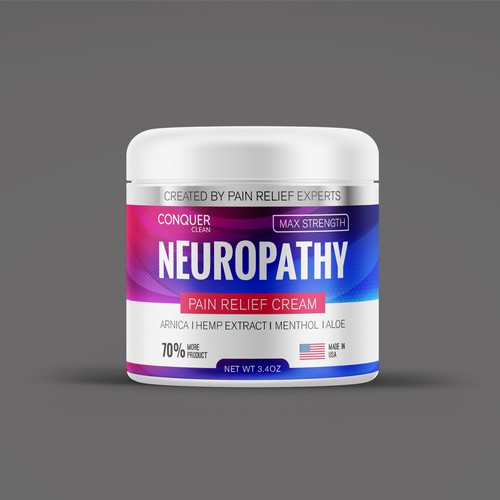 Beauty label with the title 'Pain Cream Label Design'