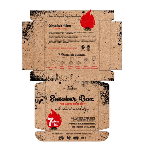 Kraft paper packaging with the title 'Smoker Box '