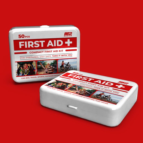 Print label with the title 'Compact First Aid Kit Label Design '