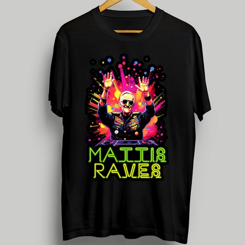 Portrait t-shirt with the title 'Neon Colors Techno T-shirt Design'