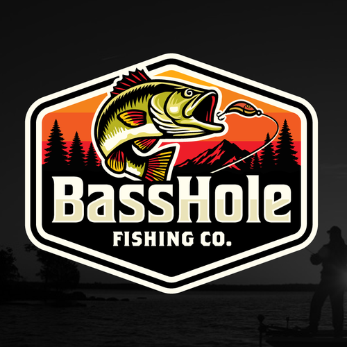 Trout logo with the title 'Logo design for Fishing Clothing'