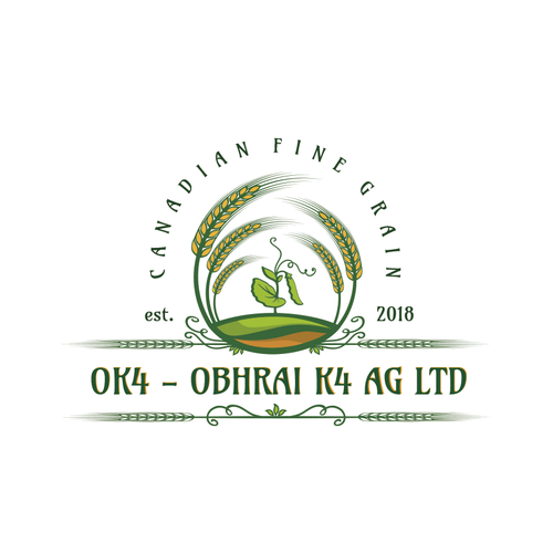 Wheat logo with the title 'Agricultural design for our large grain/pulses operation.'