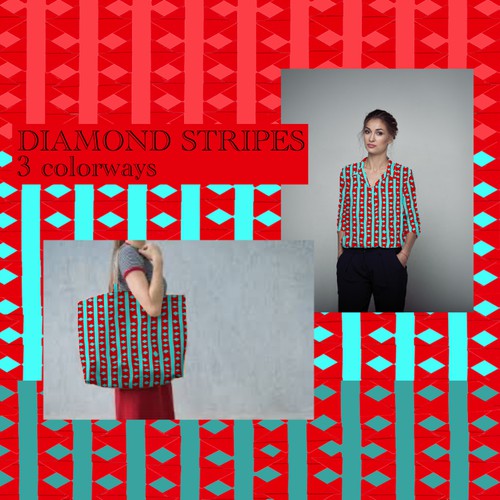 Textile artwork with the title 'Textile print design'