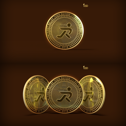 3-dimensional design with the title 'Run2Play 3D Coin'