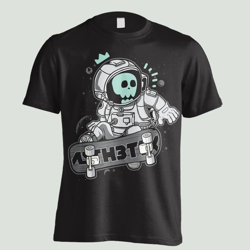 Astronaut t-shirt with the title 'Asth3t1k'