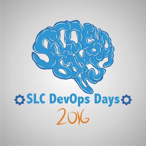 Science artwork with the title 'SLC Devops Days'