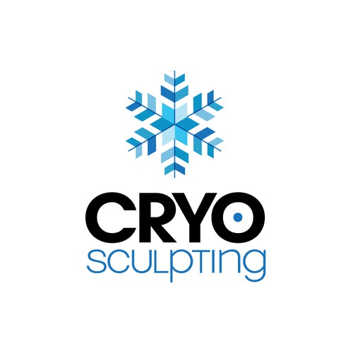 Snowflake logo with the title 'Logo design . CRYO sculpting'