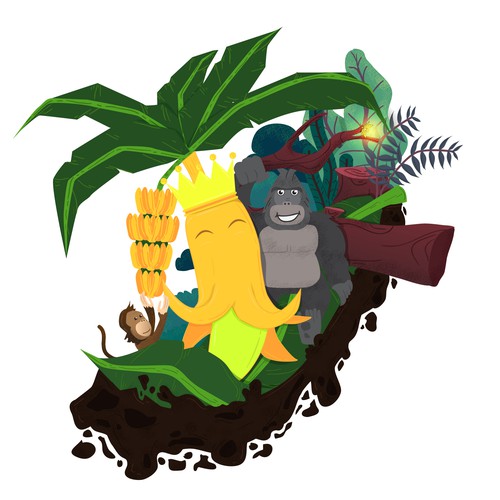 Monkey artwork with the title 'bananana'