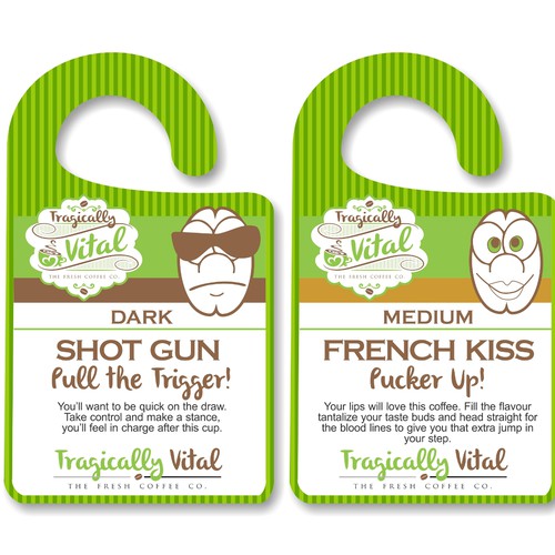 Coffee label with the title 'coffee delivery mark label'