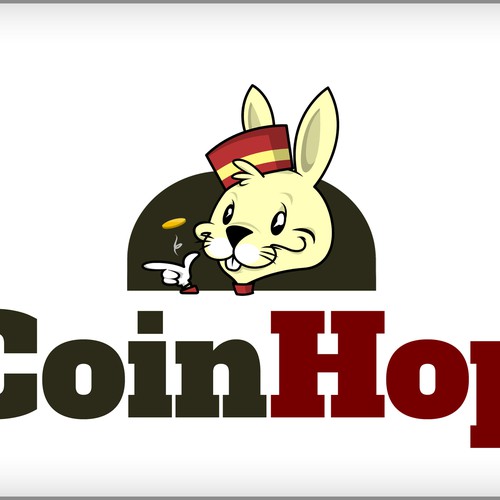 Bitcoin logo with the title 'COIN HOP'