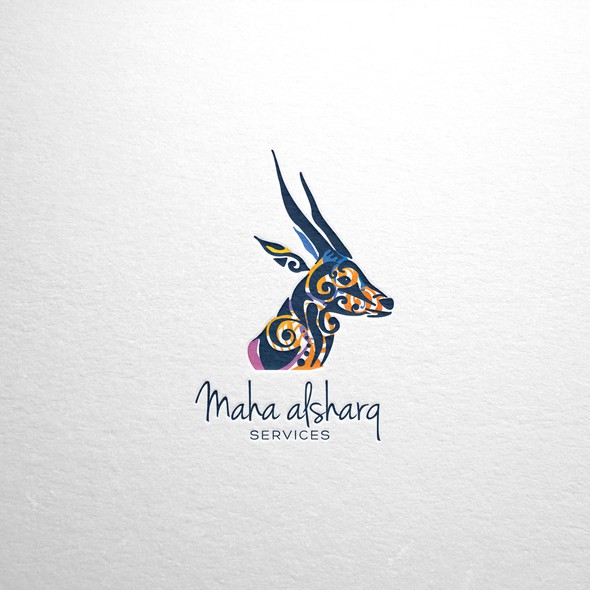 Gazelle design with the title 'Logo for Maha Alsharq'